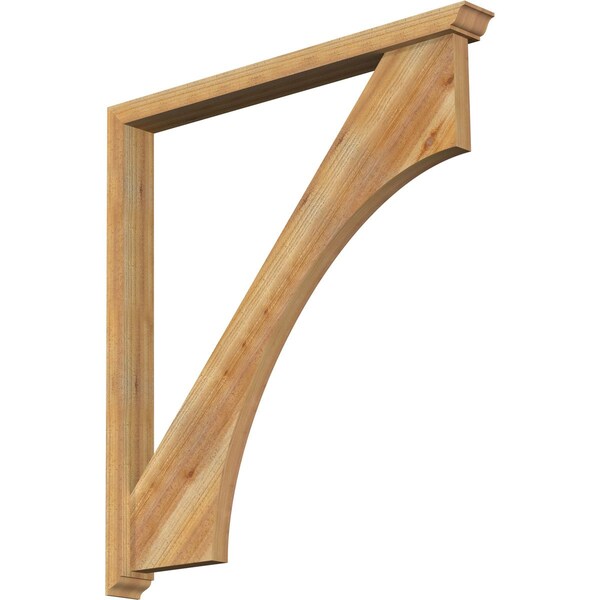 Ekena Millwork Westlake Traditional Rough Sawn Bracket w/ Offset Brace, Western Red Cedar, 4"W x 40"D x 44"H BKT0402X40X44WTL01RWR - main